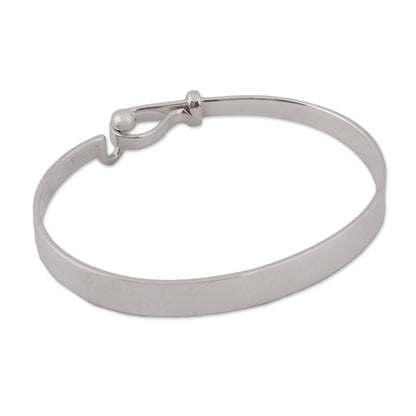 Wonderful Gleam High-Polish Taxco Sterling Silver Bangle Bracelet