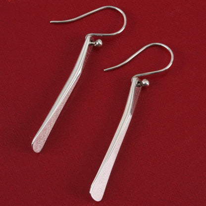 Fascinating Blades Modern Sterling Silver Dangle Earrings from Mexico