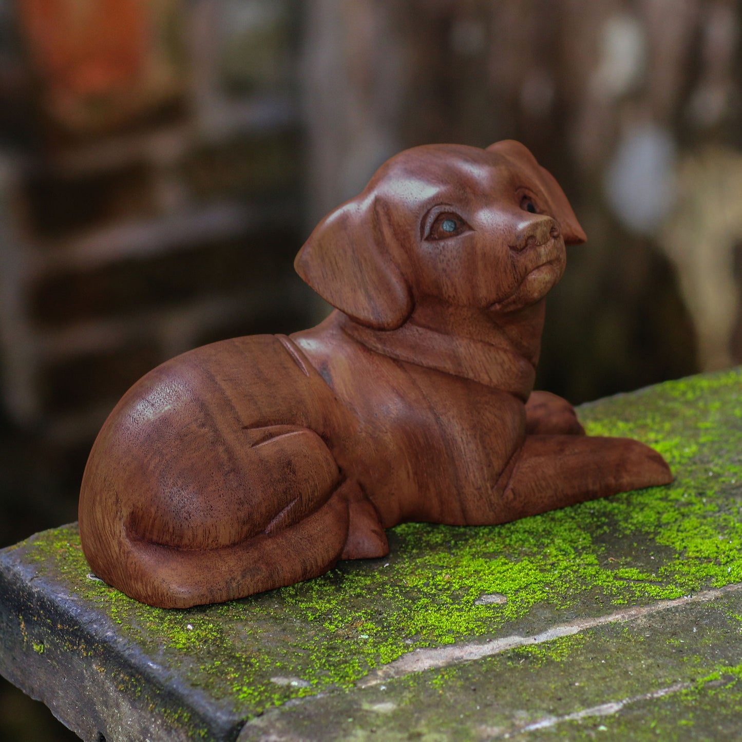 Best Boy Hand-Carved Wood Dog Sculpture from Bali