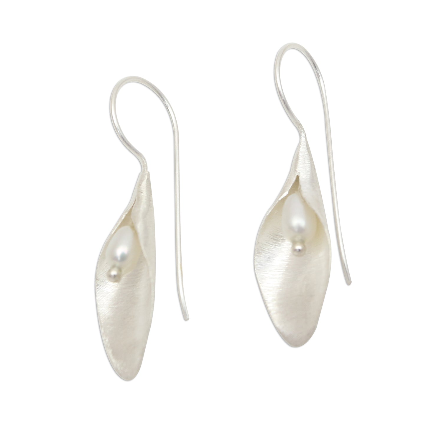 Concealed Beauty Modern Cultured Pearl Drop Earrings from Bali