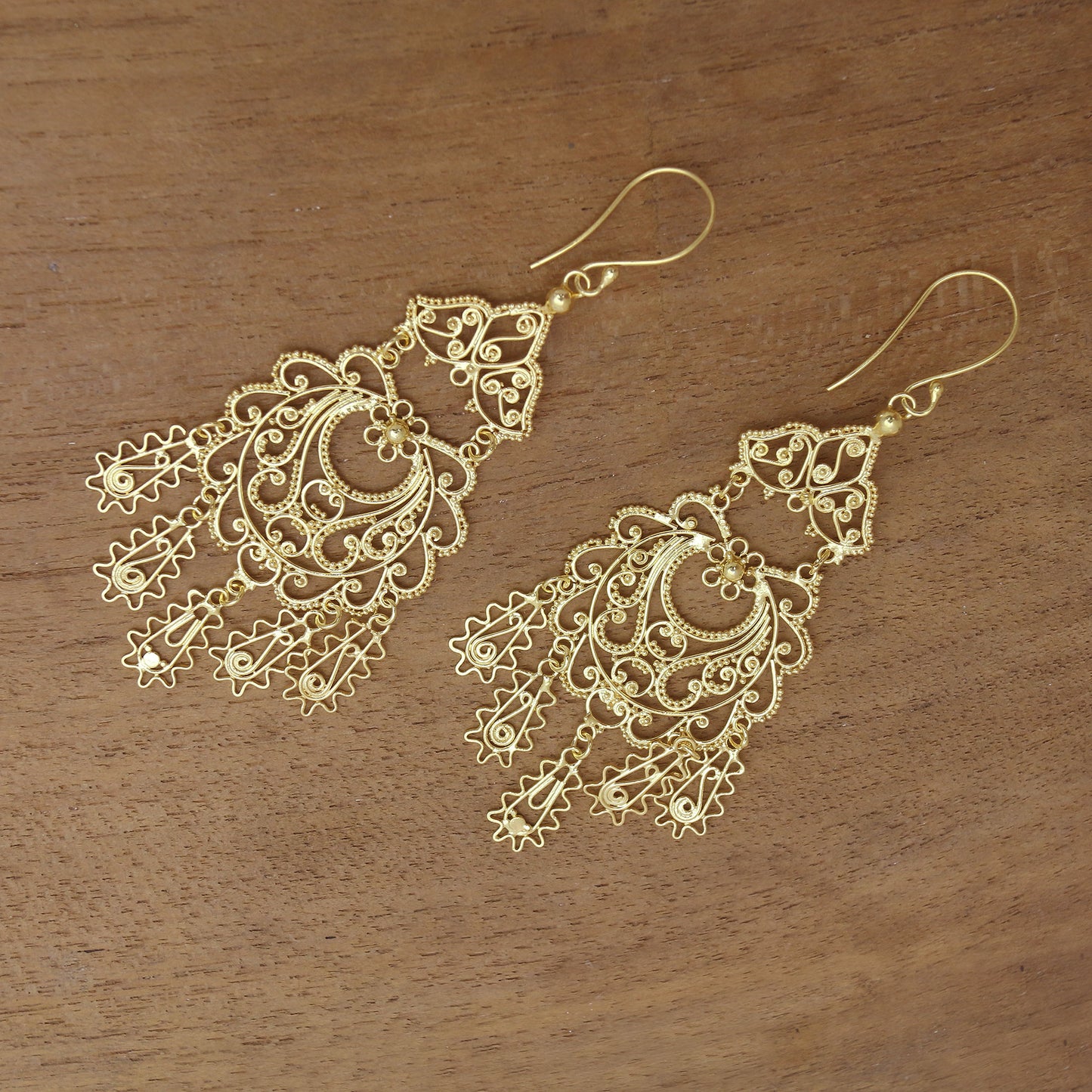 Real Beauty Artisan Crafted Gold Plated Sterling Silver Earrings