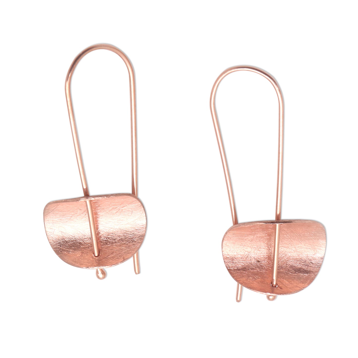 Urban Minimalism Modern Rose Gold Plated Sterling Silver Drop Earrings