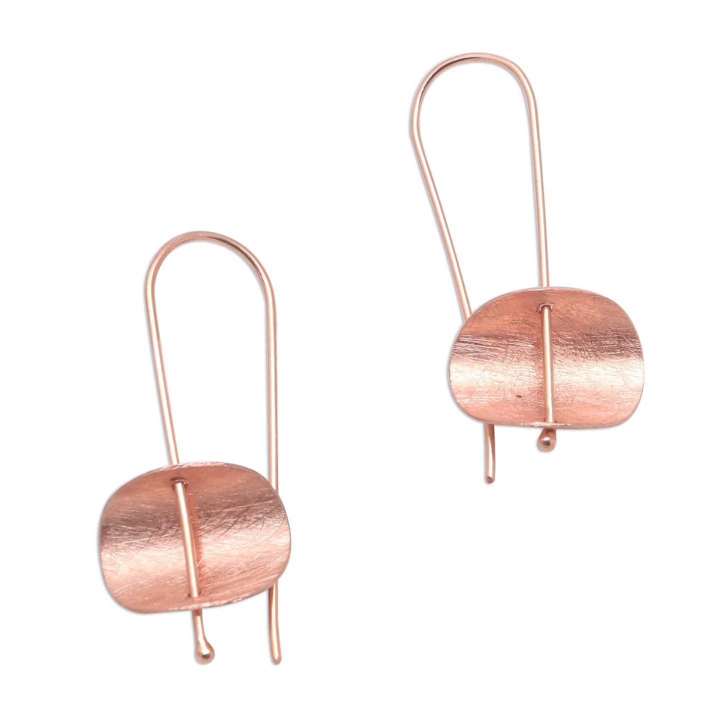 Urban Minimalism Modern Rose Gold Plated Sterling Silver Drop Earrings