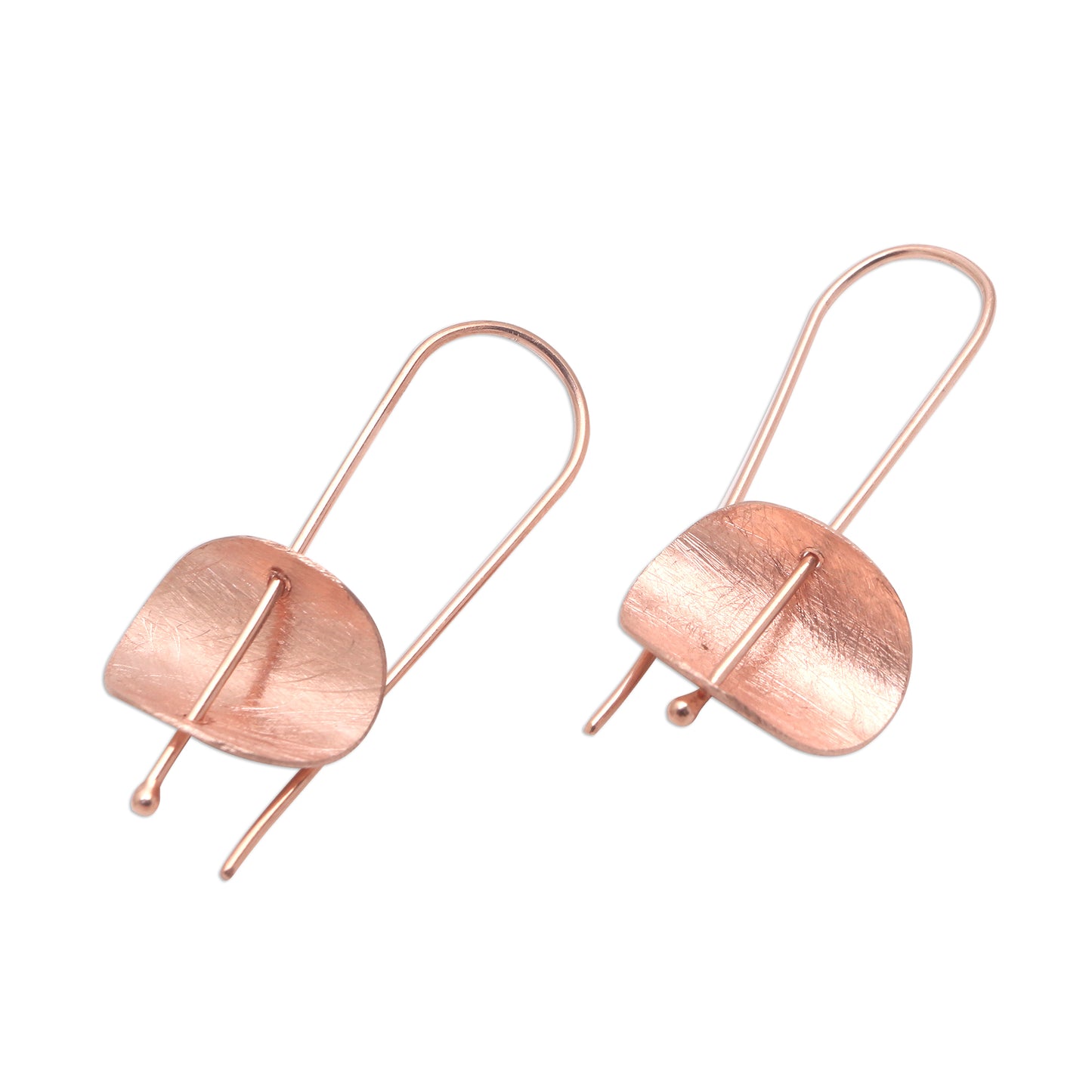 Urban Minimalism Modern Rose Gold Plated Sterling Silver Drop Earrings