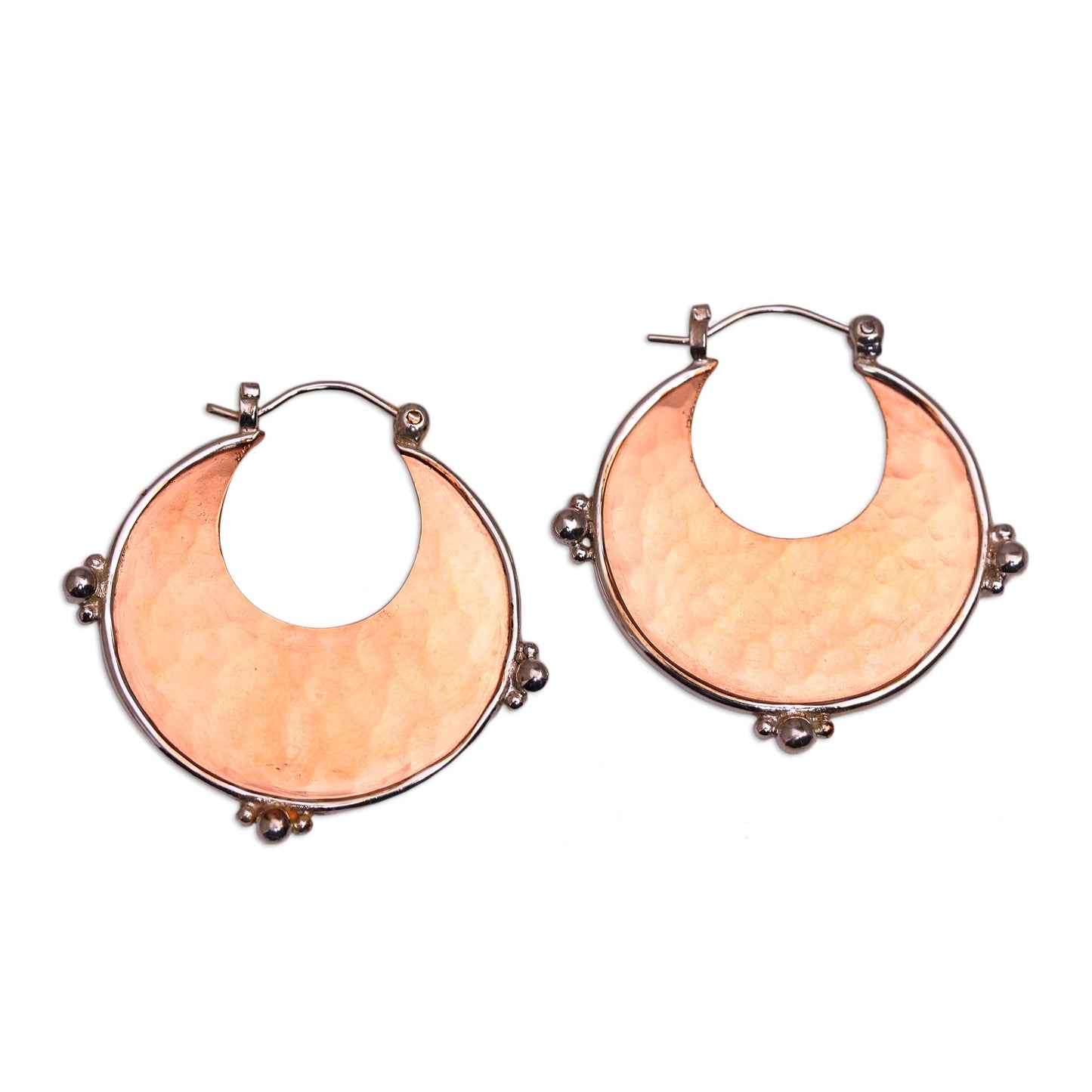 Caretaker of Beauty 18k Rose Gold Plated Copper and Sterling Silver Earrings