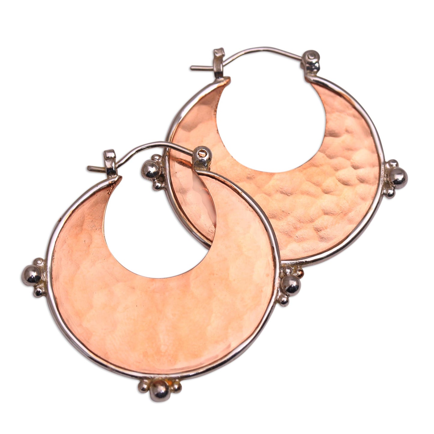 Caretaker of Beauty 18k Rose Gold Plated Copper and Sterling Silver Earrings