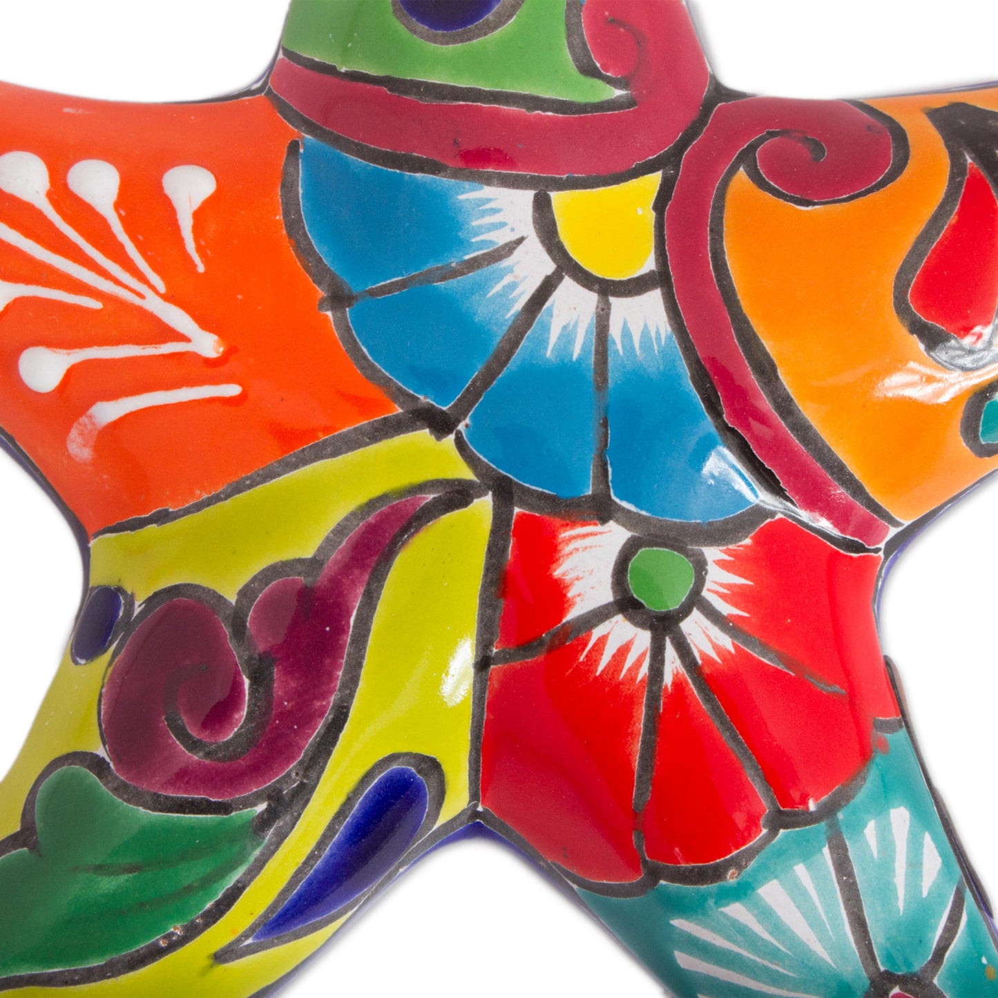 Hacienda Starfish Talavera-Style Ceramic Starfish Wall Sculpture from Mexico