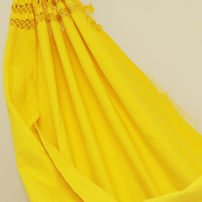 Tropical Yellow Handwoven Maize Yellow Cotton Hammock from Brazil (Double)