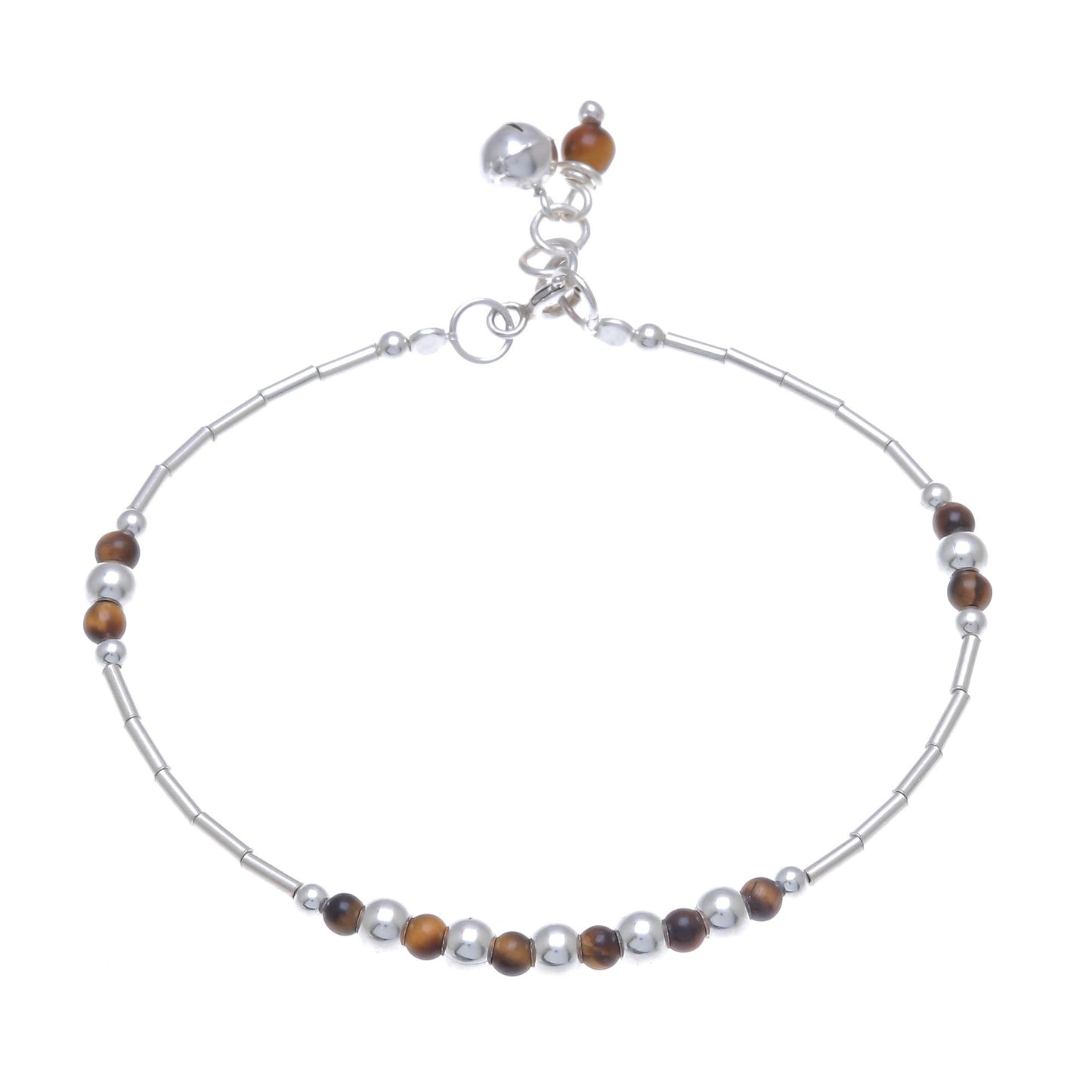 Earth Ring Tiger's Eye Beaded Bracelet from Thailand