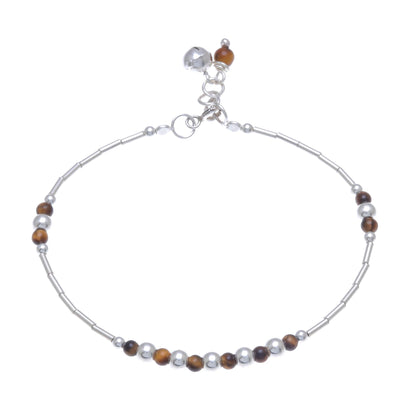 Earth Ring Tiger's Eye Beaded Bracelet from Thailand