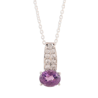 Timeless Sparkle 3-Carat Amethyst Pendant Necklace from India