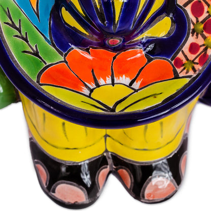 Sombrero Slumber Talavera-Style Ceramic Figurine Crafted in Mexico