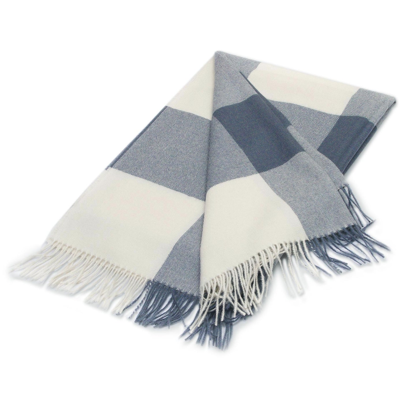 Comfy Checks in Azure 100% Baby Alpaca Throw in Azure from Peru