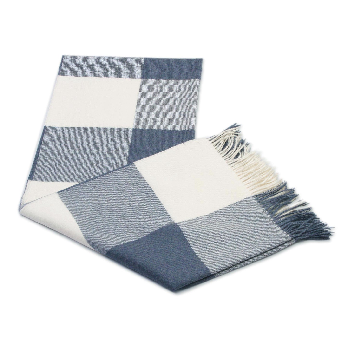 Comfy Checks in Azure 100% Baby Alpaca Throw in Azure from Peru