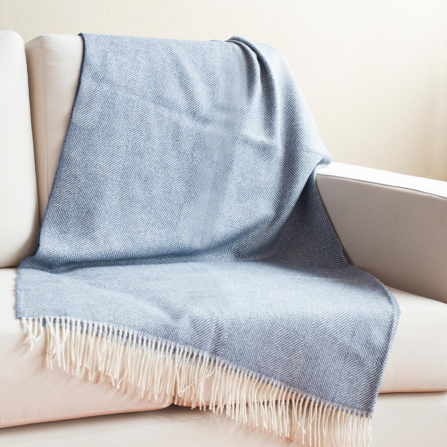 Calm of Indigo Indigo and Alabaster 100% Baby Alpaca Throw from Peru