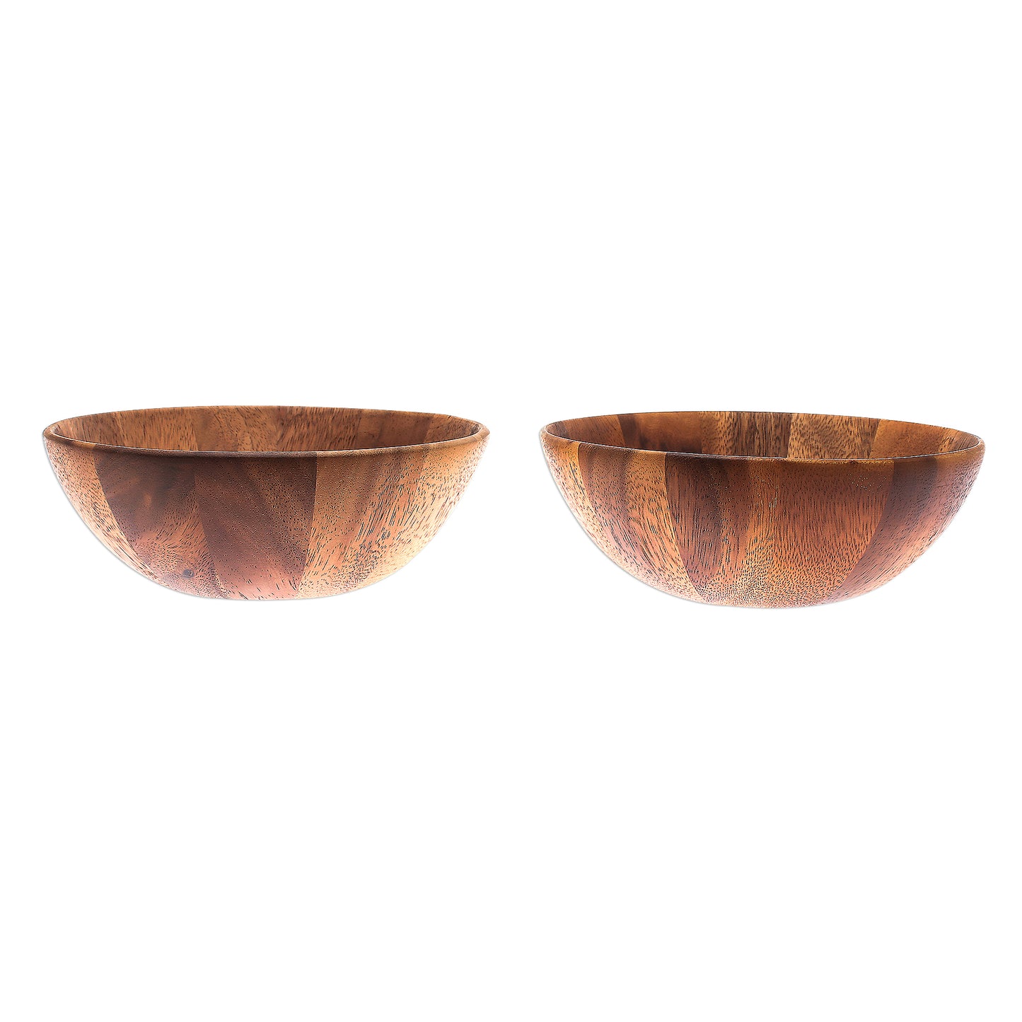 Exquisite Meal Handmade Raintree Wood Bowls from Thailand (Pair)
