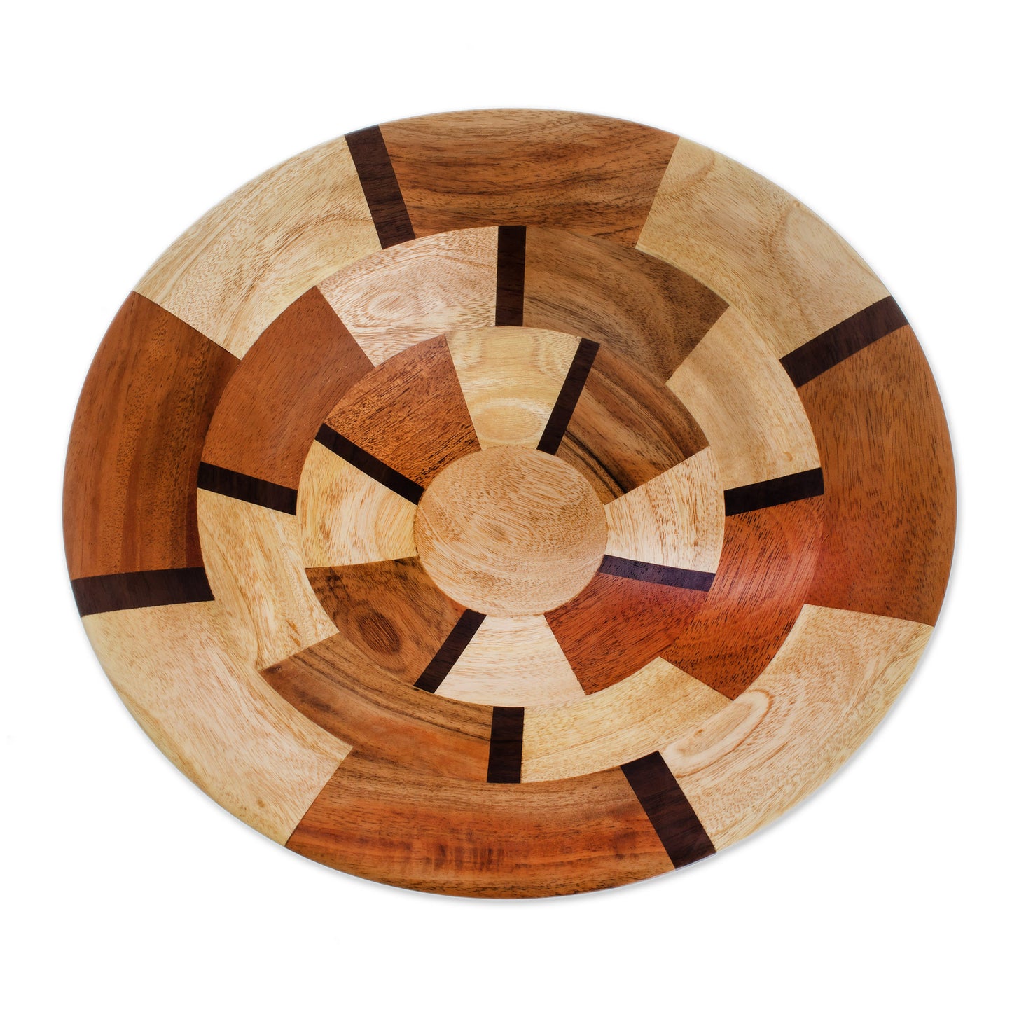 Wheels Handmade Wood Serving Bowl from Guatemala