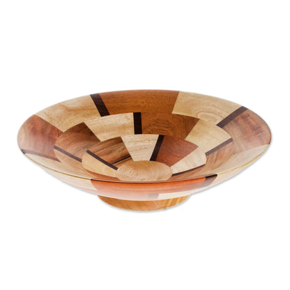 Wheels Handmade Wood Serving Bowl from Guatemala