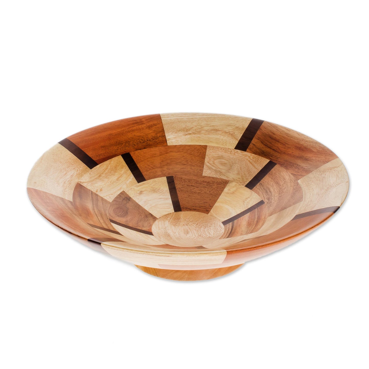 Wheels Handmade Wood Serving Bowl from Guatemala