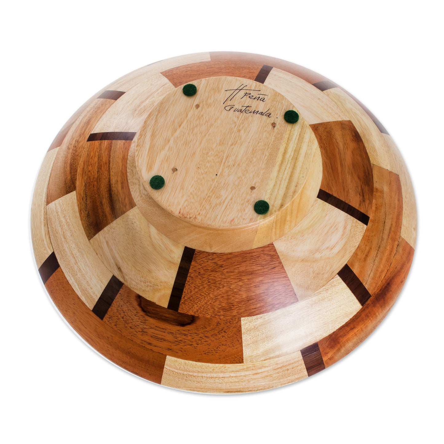 Wheels Handmade Wood Serving Bowl from Guatemala