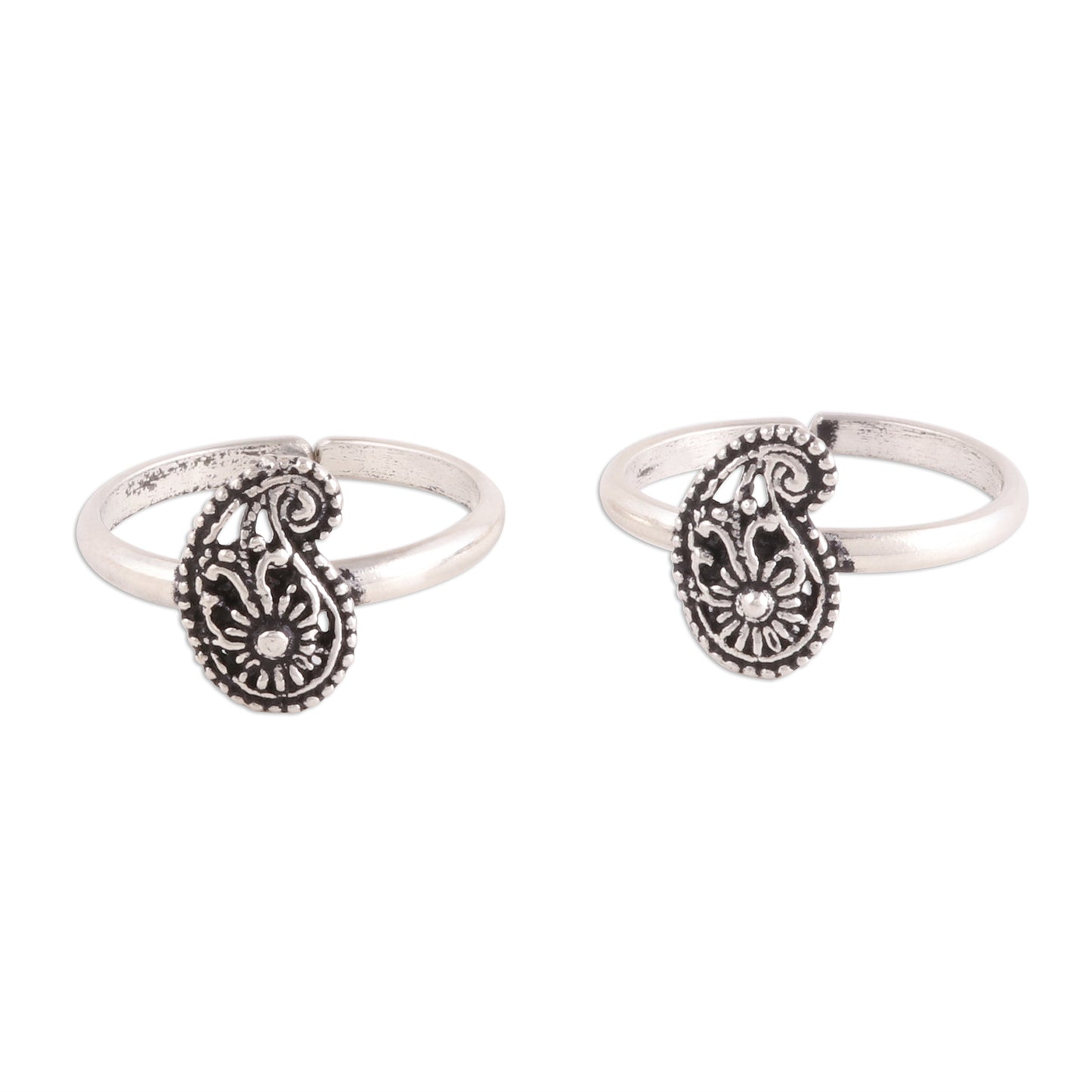 Paisley Royalty Sterling Silver Paisley Toe Rings from India