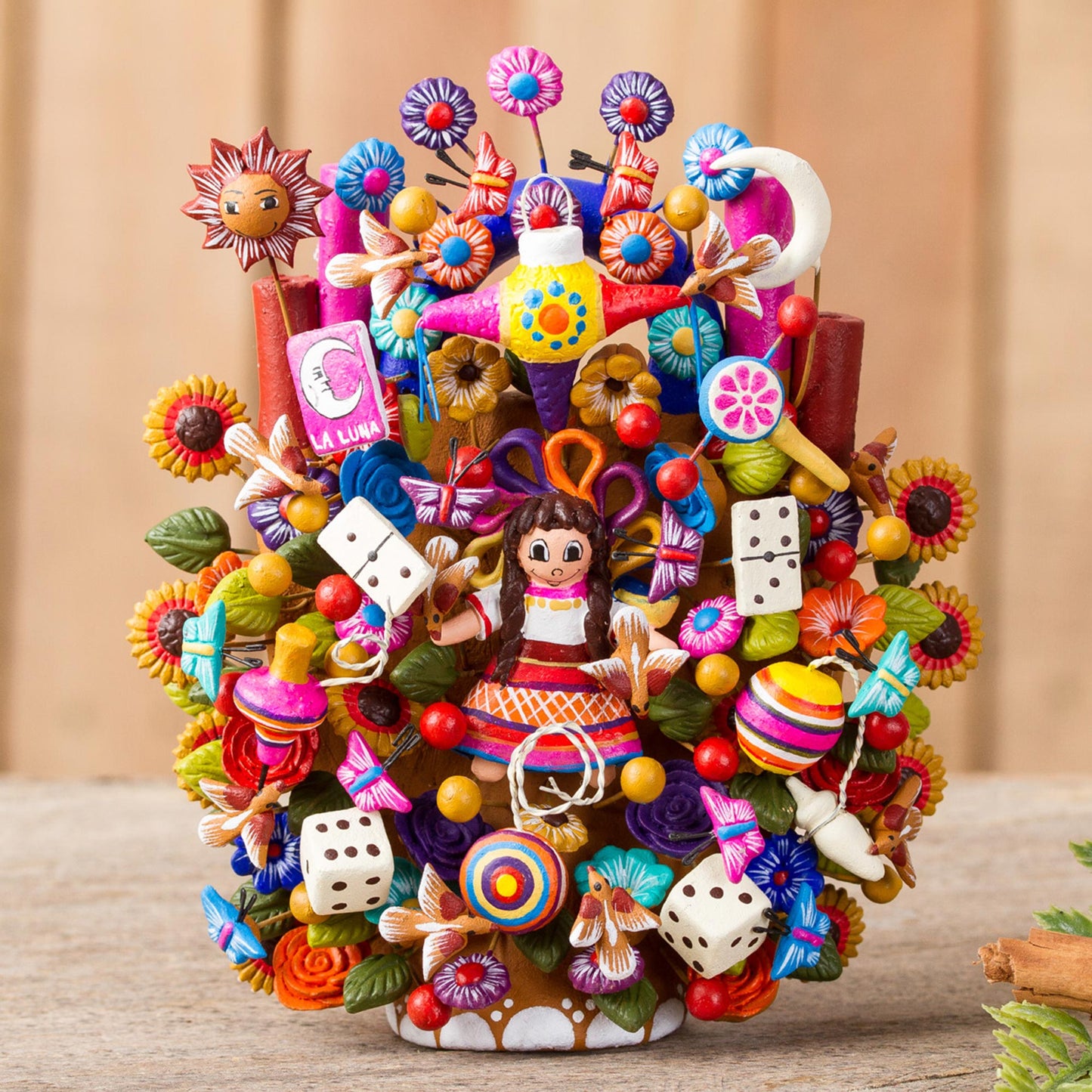 Mexican Toys Hand-Painted Toy-Themed Ceramic Sculpture from Mexico