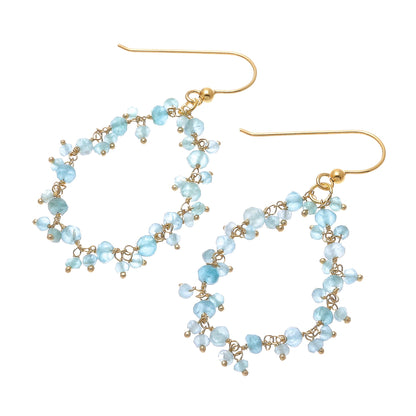 Arctic Dream Gold-Plated Apatite Waterfall Earrings from Thailand