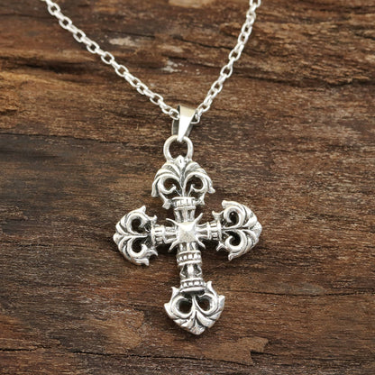 Creative Cross Sterling Silver Cross Pendant Necklace from