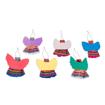 Quitapenas Angels Cultural Cotton Angel Ornaments from Guatemala (Set of 6)