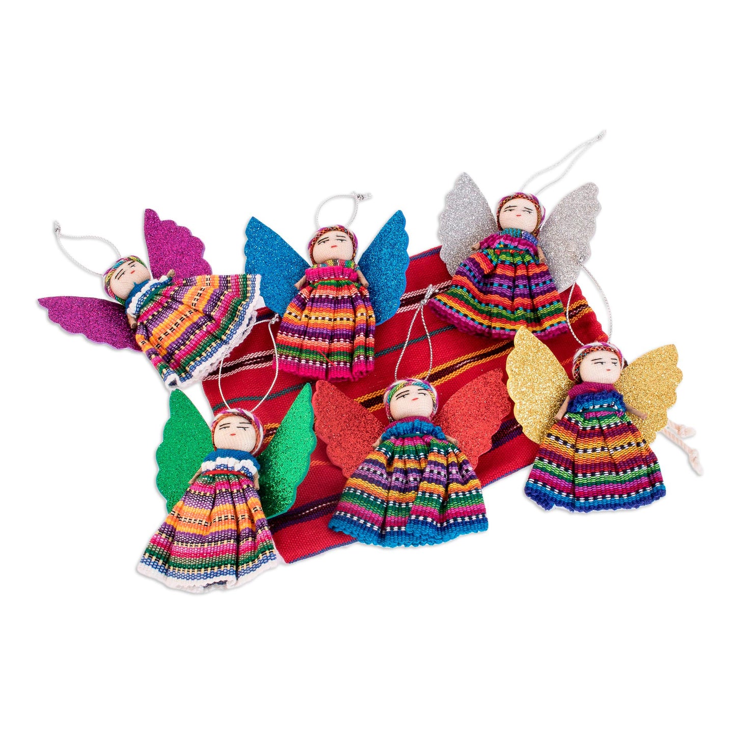 Quitapenas Angels Cultural Cotton Angel Ornaments from Guatemala (Set of 6)