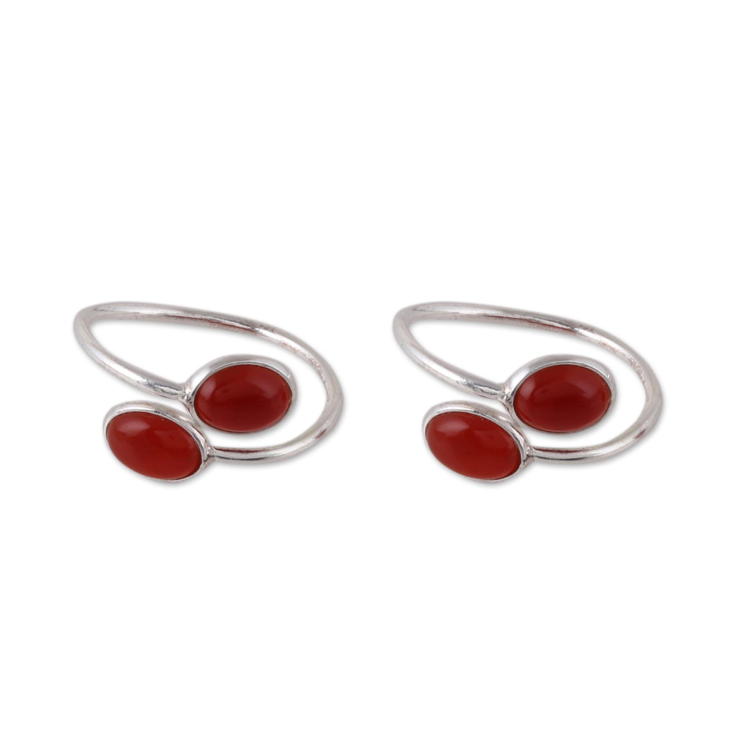 Dainty Ovals Oval Carnelian Toe Rings from india