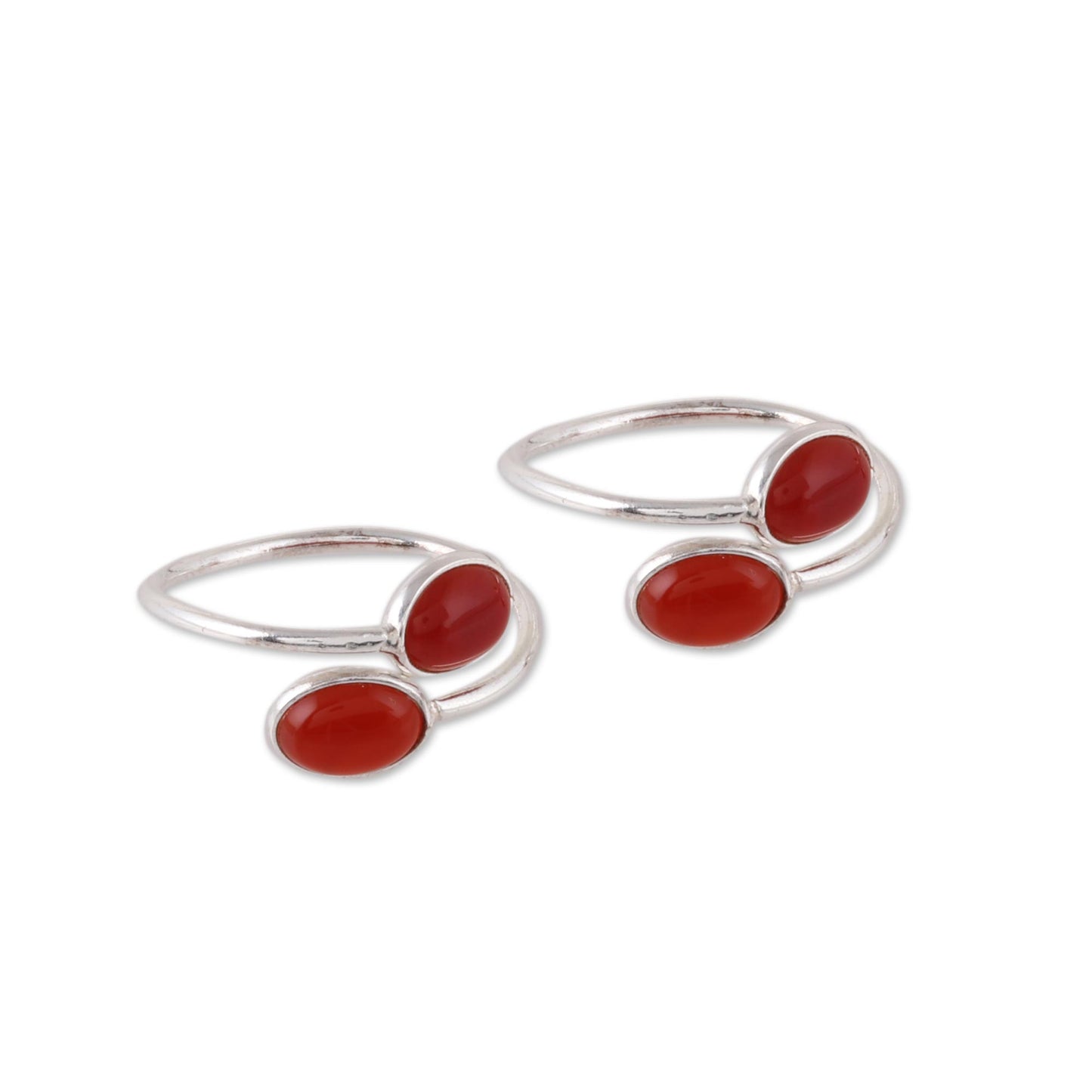 Dainty Ovals Oval Carnelian Toe Rings from india