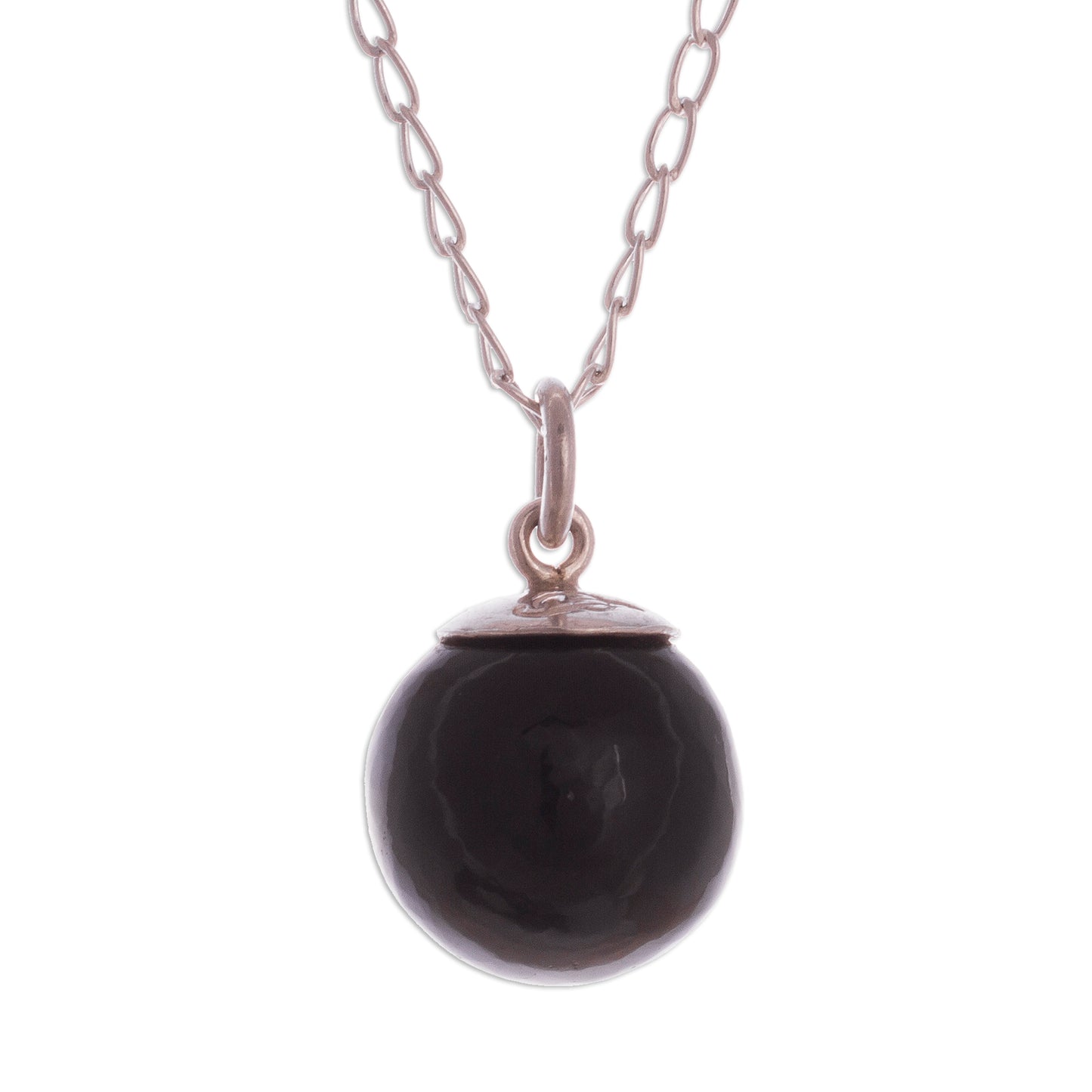 Hypnotic Orb Obsidian Orb Pendant Necklace Crafted in Peru