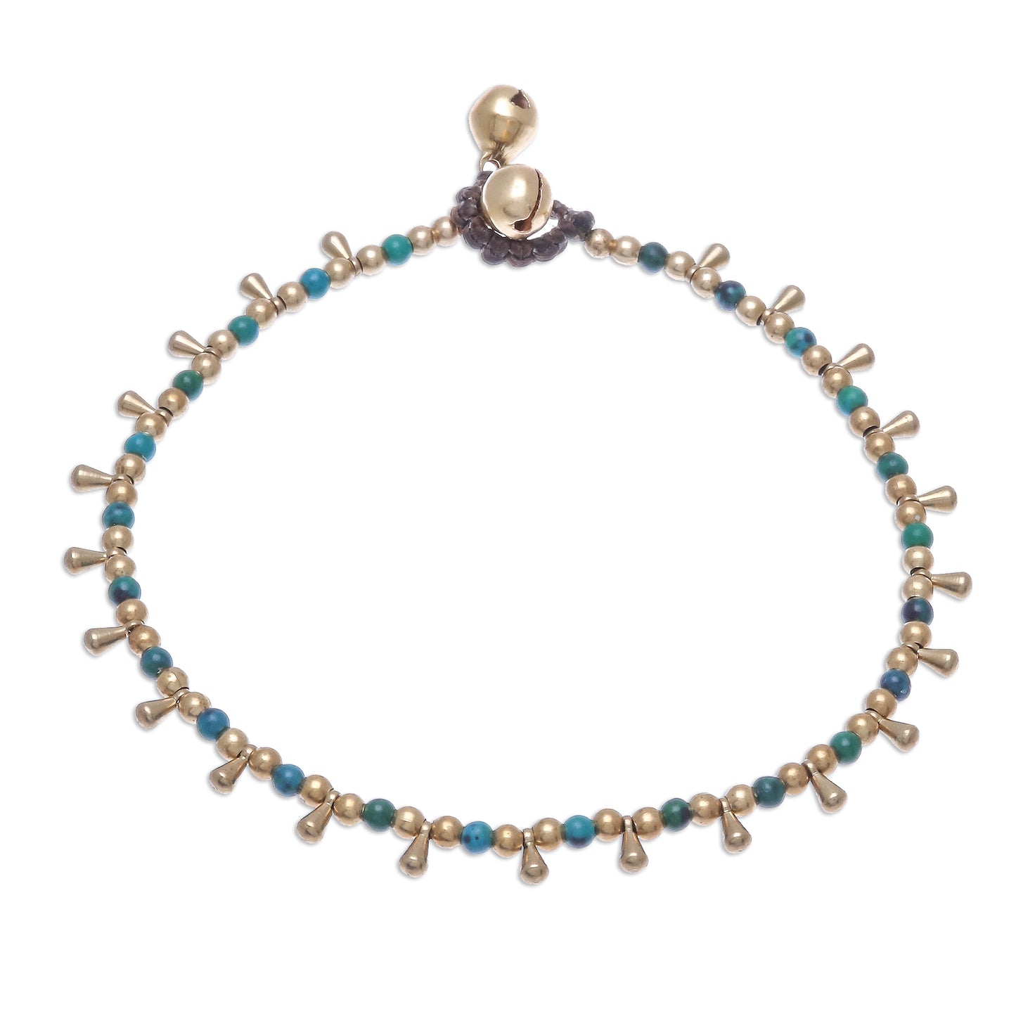 Bohemian Shower Serpentine Beaded Charm Anklet from Thailand
