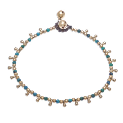 Bohemian Shower Serpentine Beaded Charm Anklet from Thailand