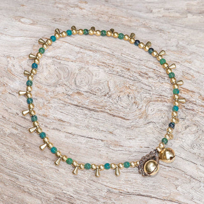 Bohemian Shower Serpentine Beaded Charm Anklet from Thailand