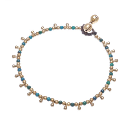 Bohemian Shower Serpentine Beaded Charm Anklet from Thailand