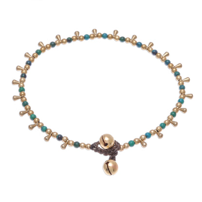 Bohemian Shower Serpentine Beaded Charm Anklet from Thailand
