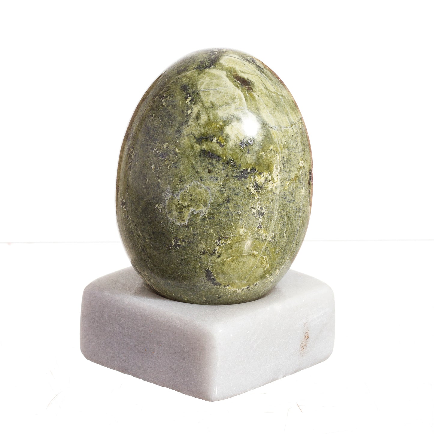 Cute Egg Egg-Shaped Serpentine Gemstone Figurine from Peru