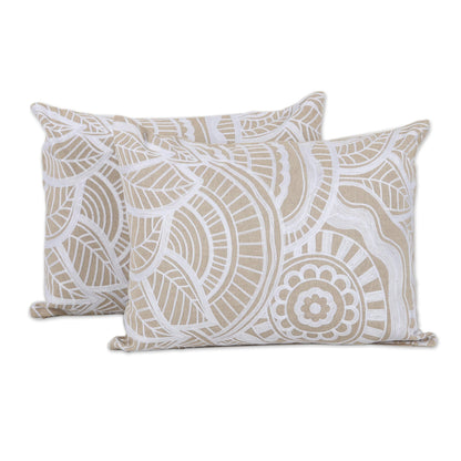 Mandala Bliss Mandala Pattern Embroidered Cotton Cushion Covers (Pair)