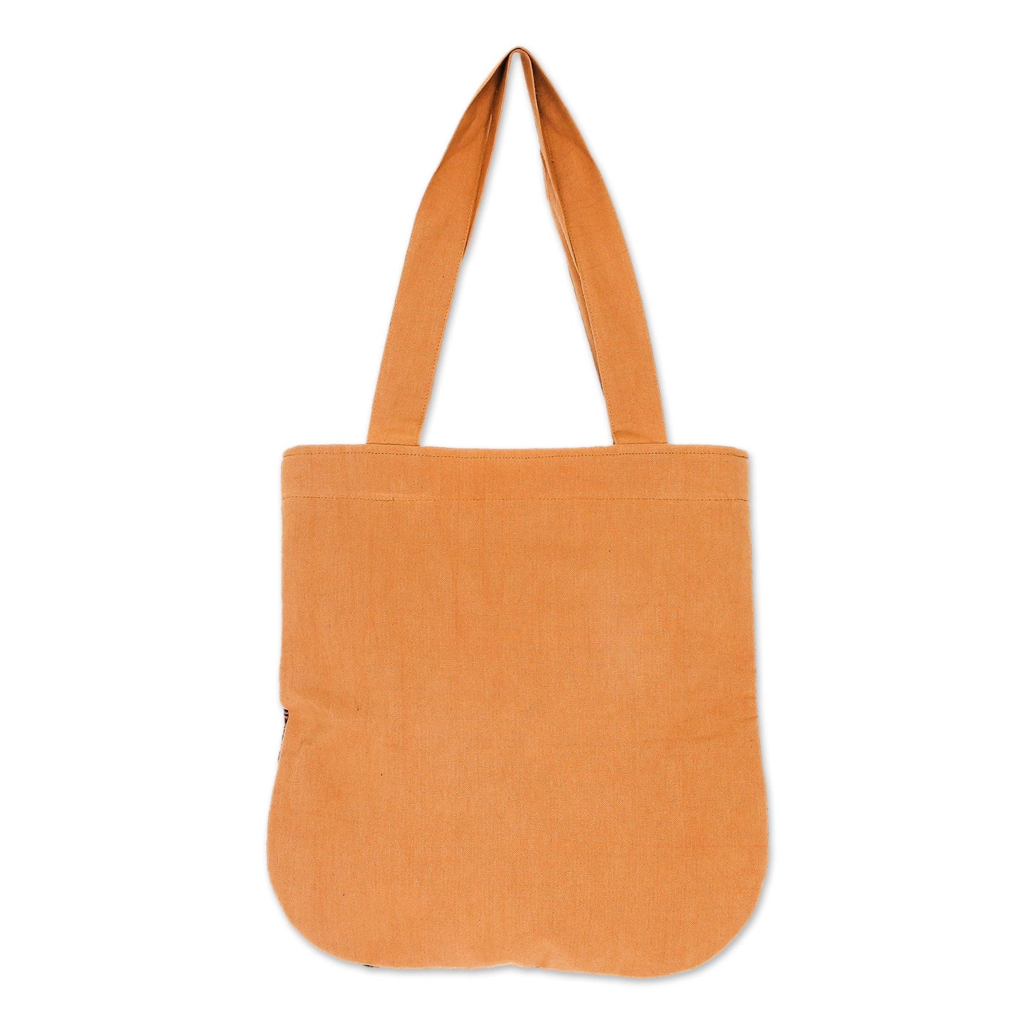 Lanna Caramel Geometric Cotton Shoulder Bag in Caramel from Thailand