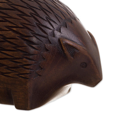 Mother Hedgehog Cedar Wood Hedgehog Figurines from Peru (Pair)