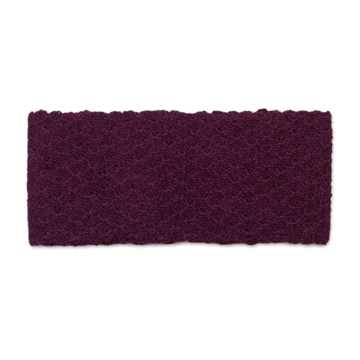 Wavelength in Boysenberry Boysenberry 100% Baby Alpaca Honeycomb Pattern Knit Headband