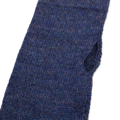 Luscious Twist in Navy Navy 100% Baby Alpaca Cable Knit Fingerless Mitts from Peru