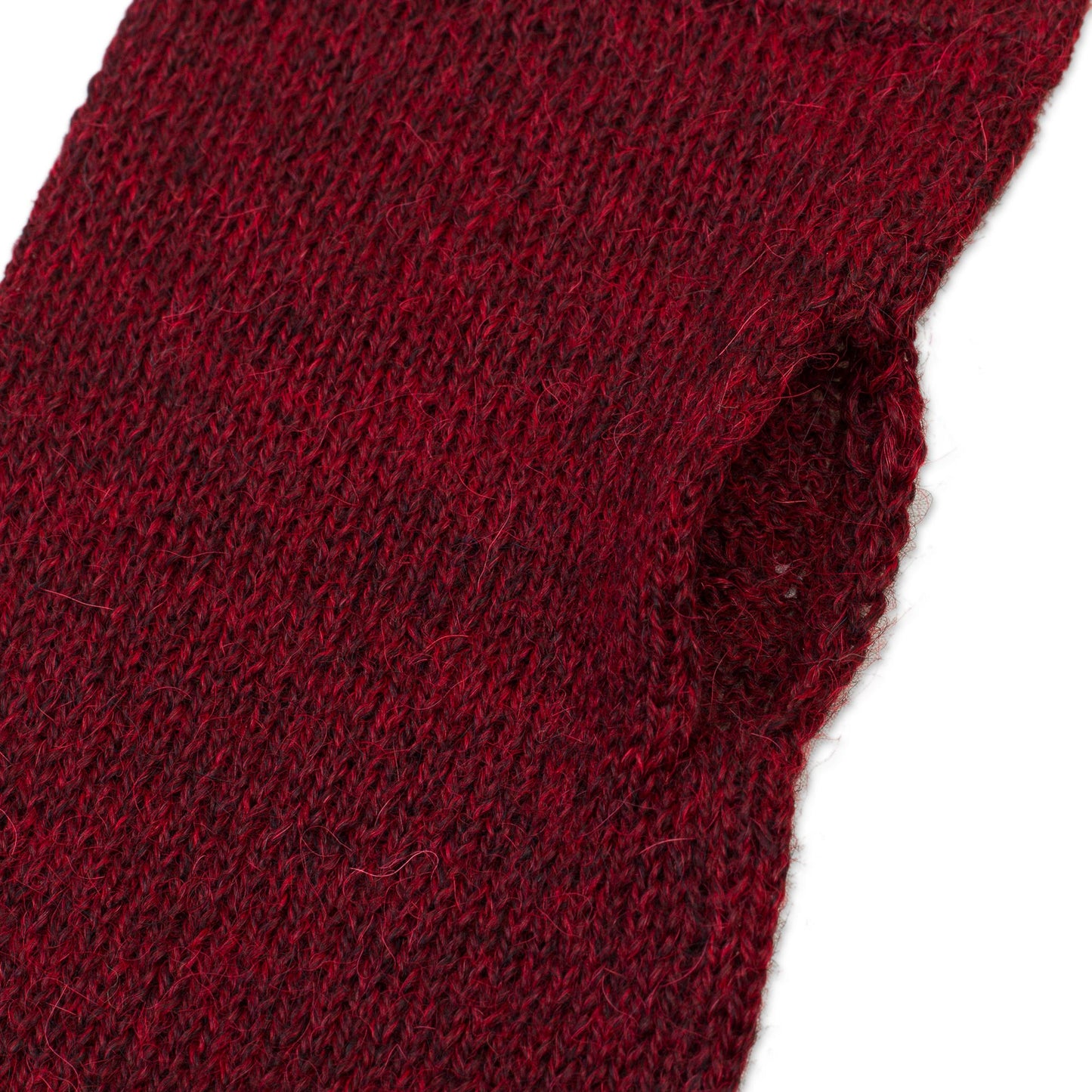 Luscious Twist in Burgundy Burgundy 100% Baby Alpaca Cable Knit Fingerless Mitts