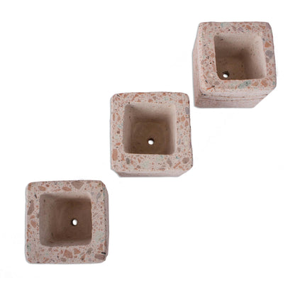 Chic Waves Wave Pattern Reclaimed Stone Flower Pots (Set of 3)