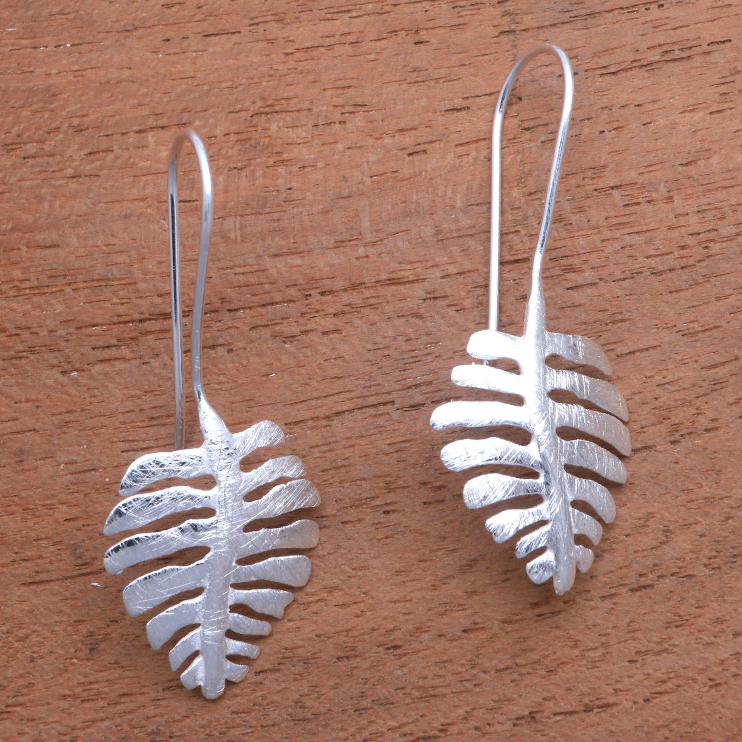 Monstera Beauty Sterling Silver Drop Earrings Shaped Like Monstera Leaves