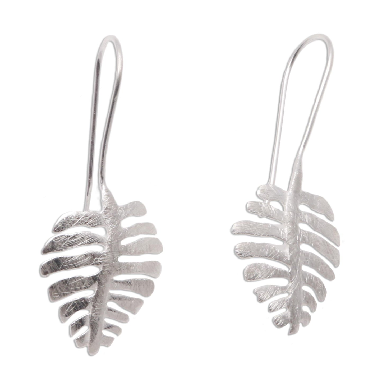 Monstera Beauty Sterling Silver Drop Earrings Shaped Like Monstera Leaves