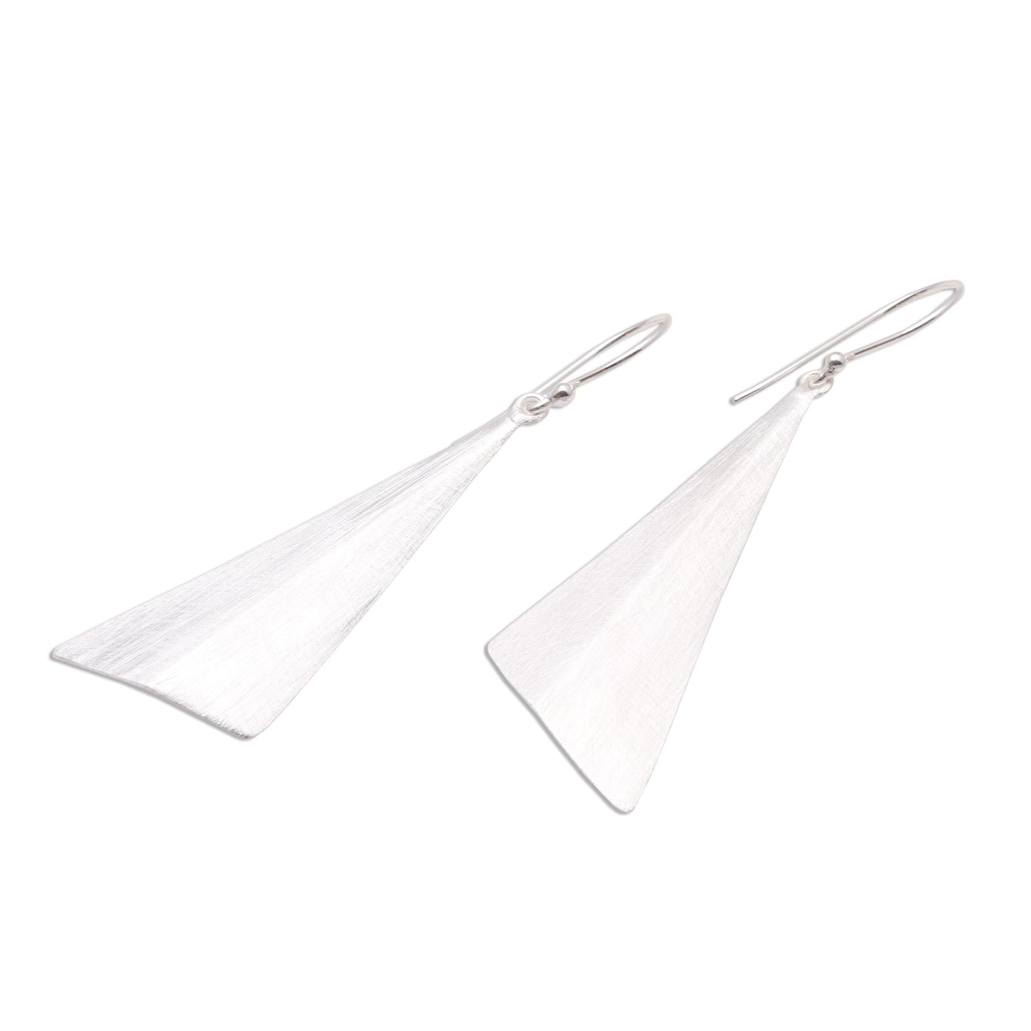 Modern Pyramids Sterling Silver Pyramid Dangle Earrings from Bali