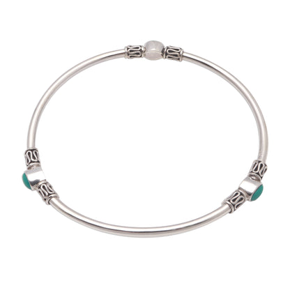 Harmony of Three Natural Turquoise Bangle Bracelet from Bali